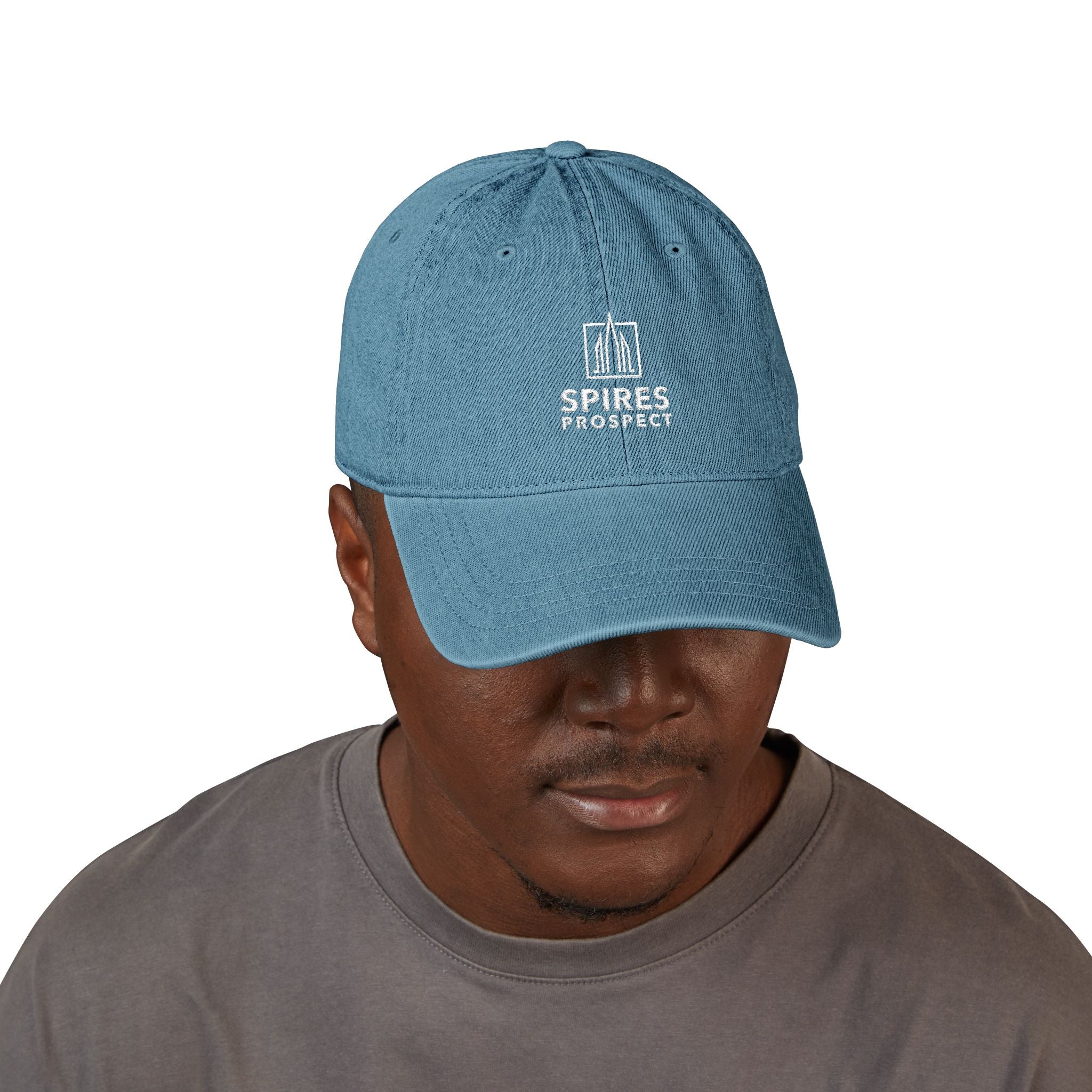Spires Prospect Embroidered Denim Hat | Casual Headwear, Gift for Him/Her, Everyday Wear, Outdoor Activities, Stylish Accessory