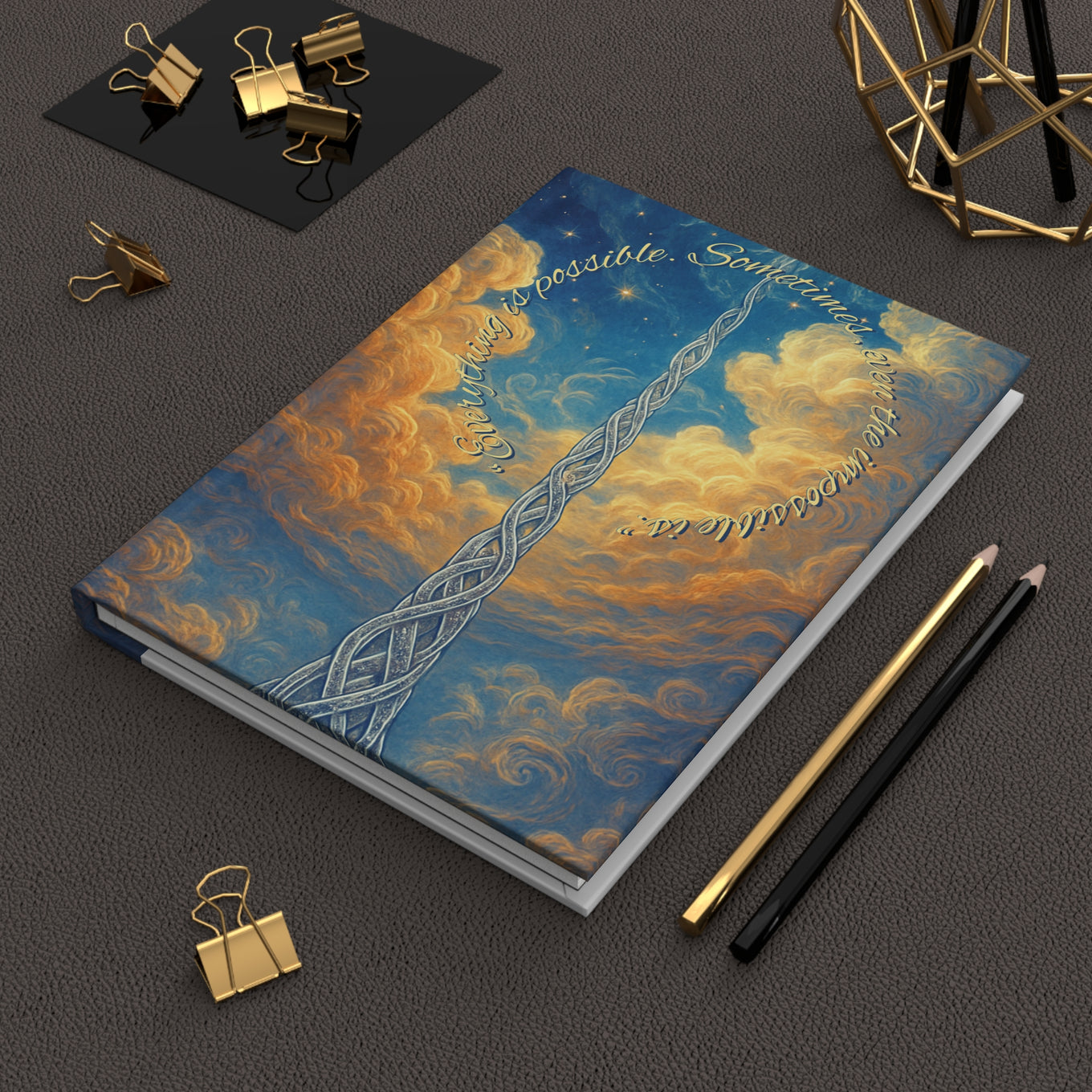 A Silver Cord Inspirational Hardcover Journal for Dreamers, Personal Journal, Writing Notebook, Gift for Artists, Meditation Journal, Motivational Diary