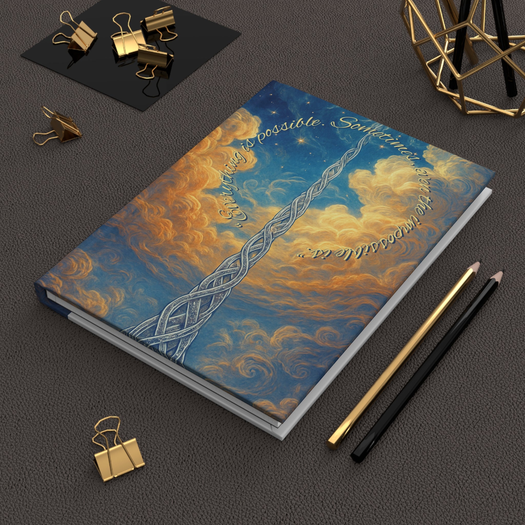 A Silver Cord Inspirational Hardcover Journal for Dreamers, Personal Journal, Writing Notebook, Gift for Artists, Meditation Journal, Motivational Diary