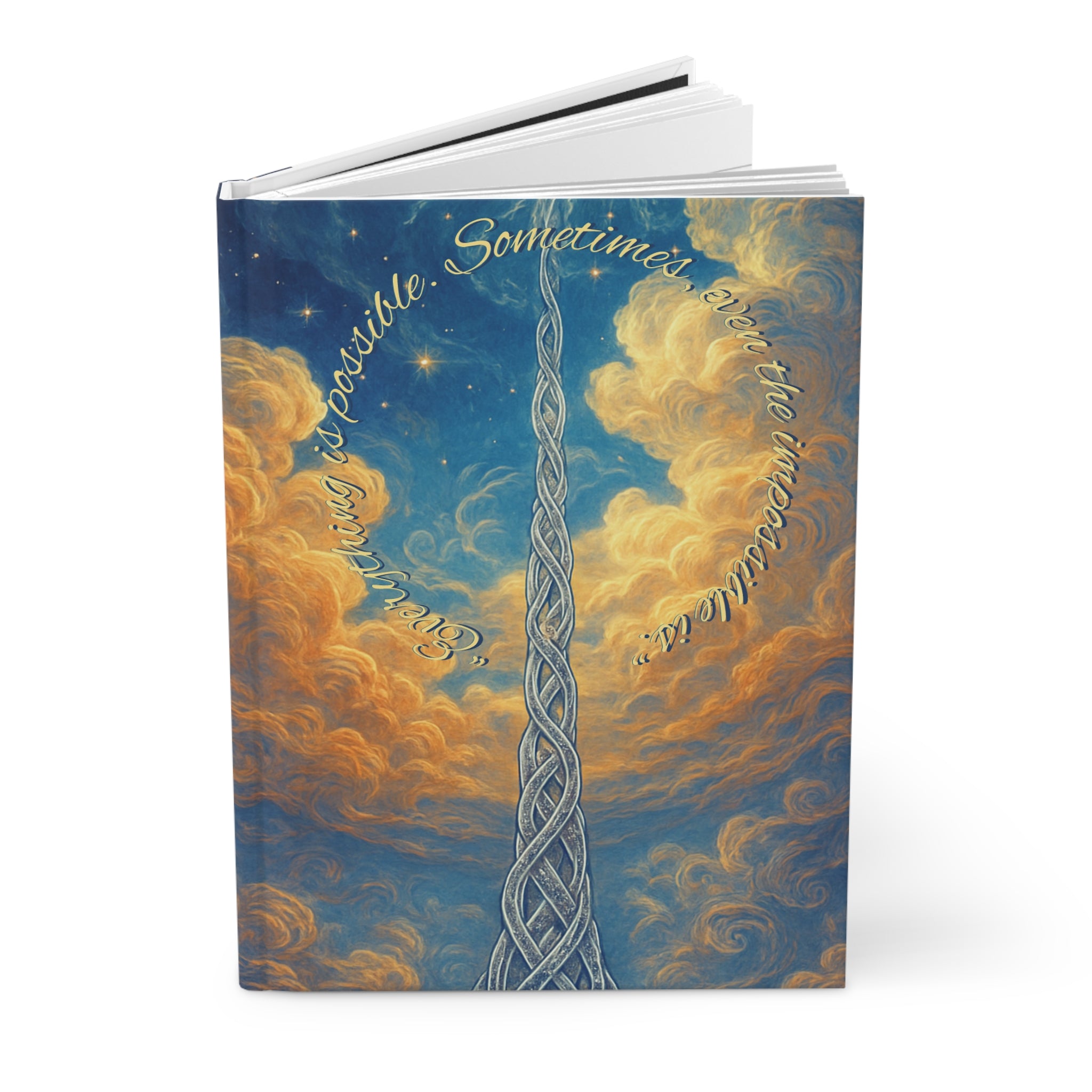 A Silver Cord Inspirational Hardcover Journal for Dreamers, Personal Journal, Writing Notebook, Gift for Artists, Meditation Journal, Motivational Diary